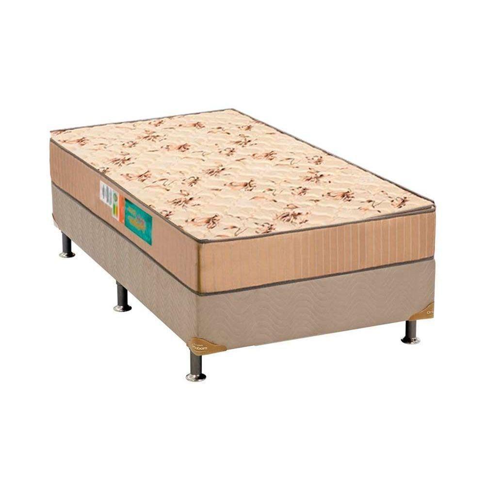 Cama Box Solteiro: Colchão Espuma D33 Polar Pérola + Base CRC Suede Clean(88x188) - 1