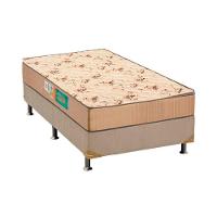 Cama Box Solteiro: Colchão Espuma D33 Polar Pérola + Base CRC Suede Clean(88x188) - 1