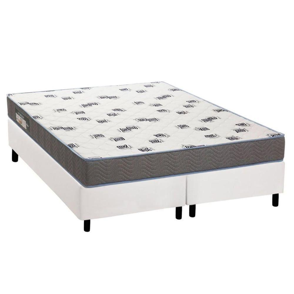 Cama Box King: Colchão Espuma D33 Ortobom Light Saúde + Base CRC Courano White(186x198) - 1