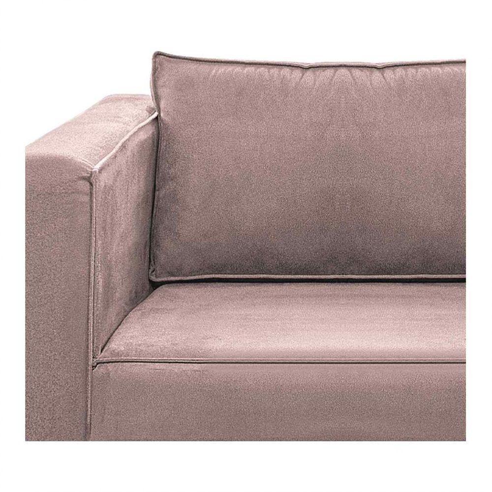 Sofá 2 Lugares Europa Linho Rosê - 2