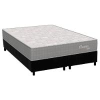 Cama Box Queen: Colchão Molas Ensacadas Orthoflex MasterPocket Orvieto Unic Face + Base CRC Suede Black(158x198) - 1