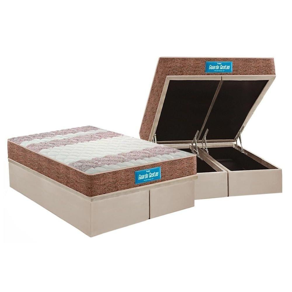 Cama Box Baú Queen: Colchão Anatômico Probel D33 / Ep Próintense Plus + Base Clean(158X198) - 1