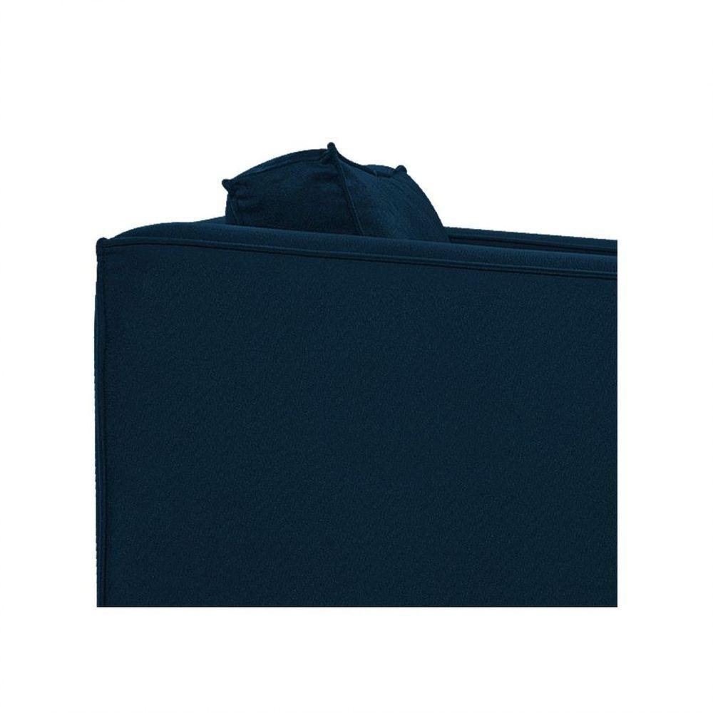 Sofá 2 Lugares Europa Suede Azul Marinho - 2