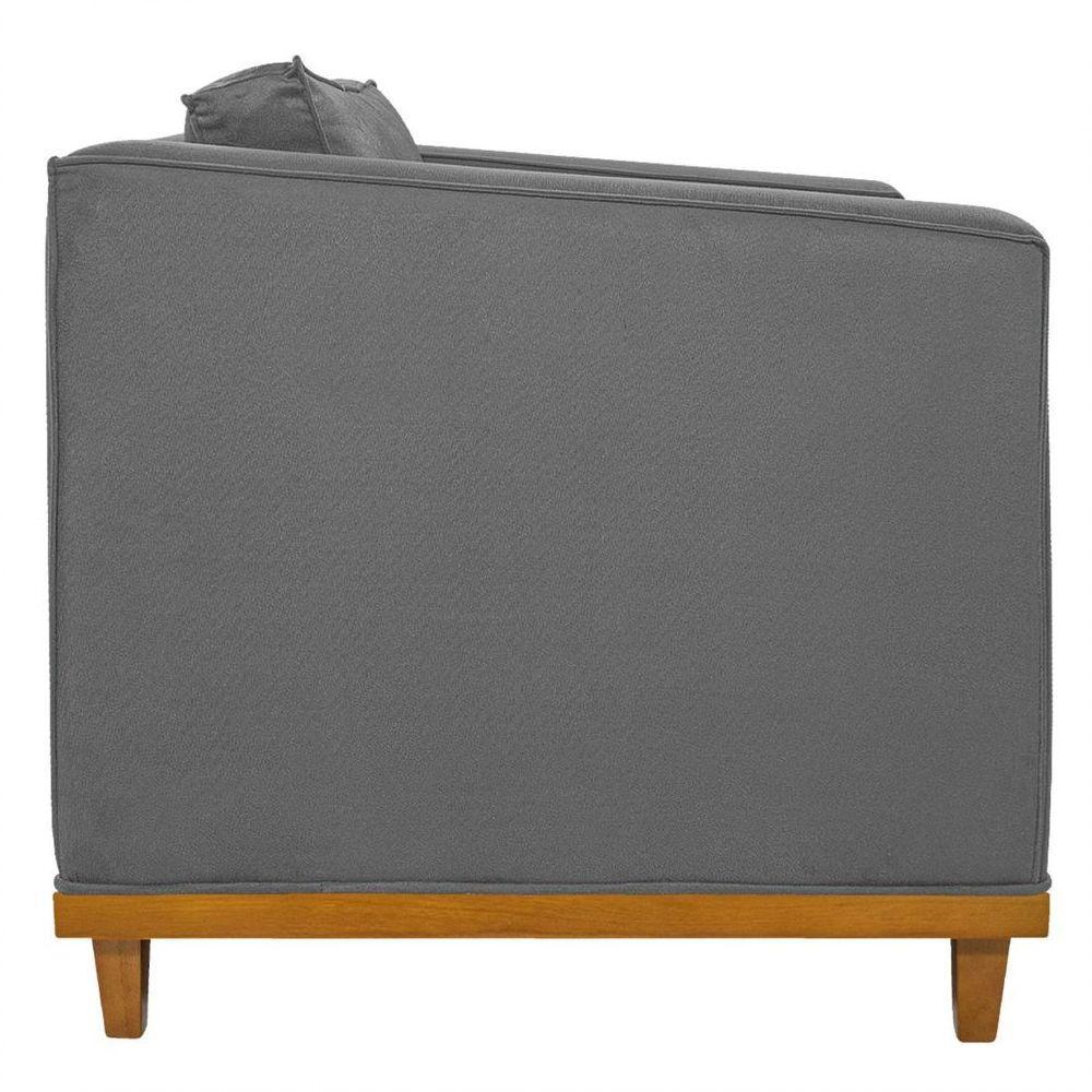 Sofá 2 Lugares Europa Suede Cinza - 5