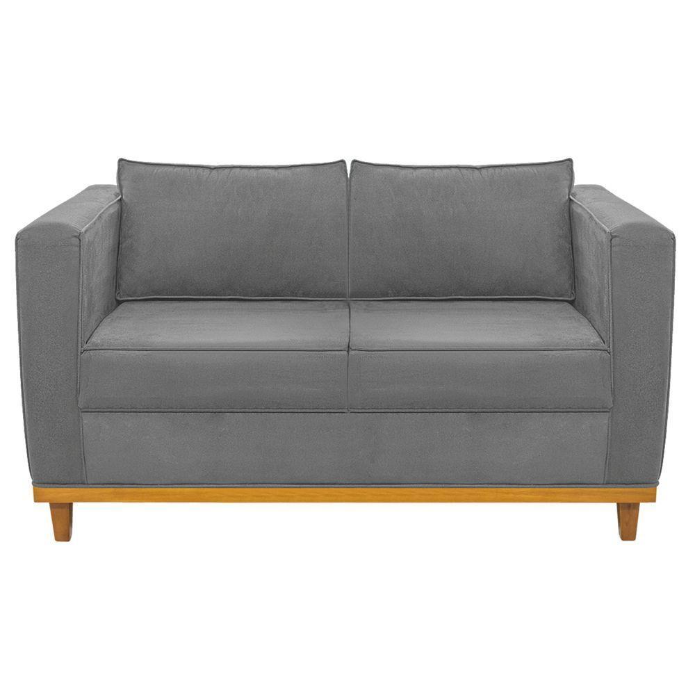 Sofá 2 Lugares Europa Suede Cinza - 5