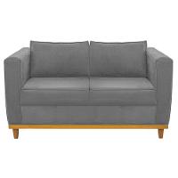 Sofá 2 Lugares Europa Suede Cinza - 5