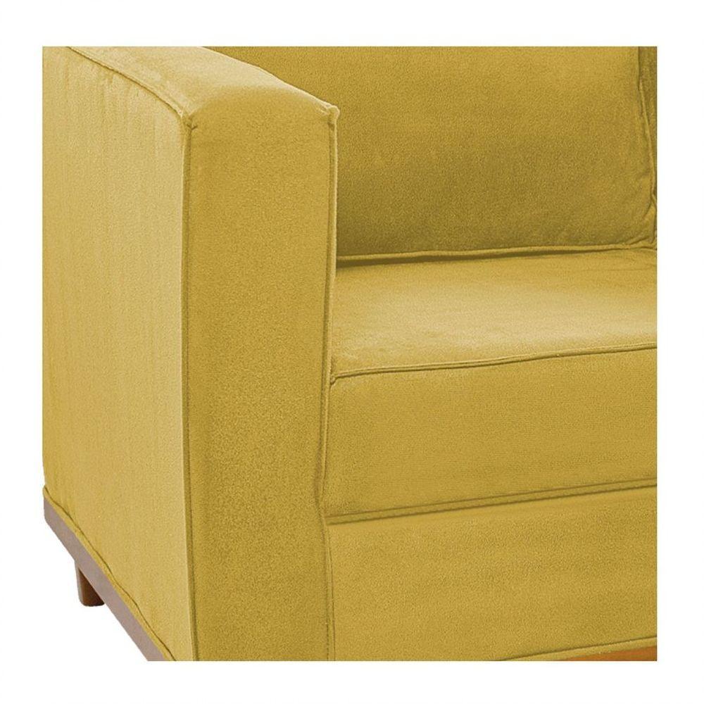 Sofá 2 Lugares Europa Suede Amarelo - 3