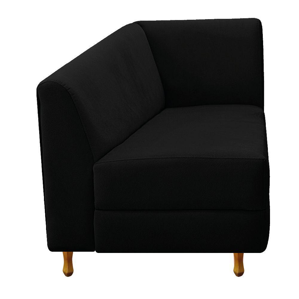 Recamier Valéria 140cm Lado Esquerdo Suede Preto Doce Sonho - 5