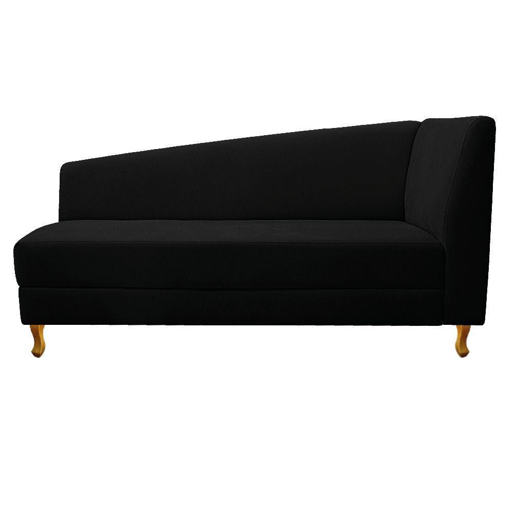 Recamier Valéria 140cm Lado Esquerdo Suede Preto Doce Sonho - 6