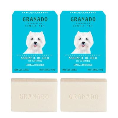 Kit 2 Sabonete Em Barra Pet Coco Limpeza Profunda 100g Granado