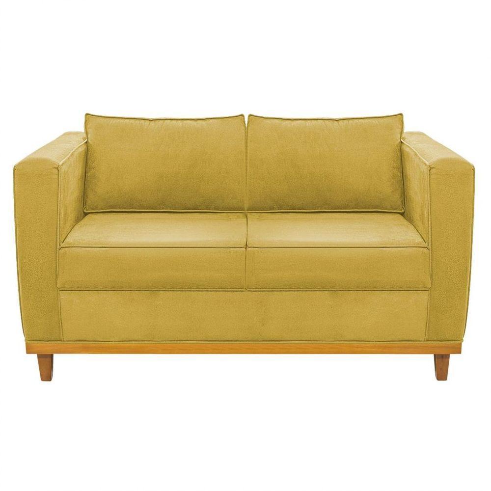 Sofá 2 Lugares Europa Suede Amarelo - 5