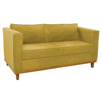 Sofá 2 Lugares Europa Suede Amarelo