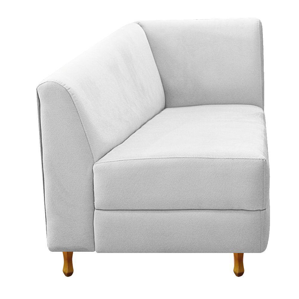 Recamier Valéria 140cm Lado Esquerdo Suede Branco Doce Sonho - 5