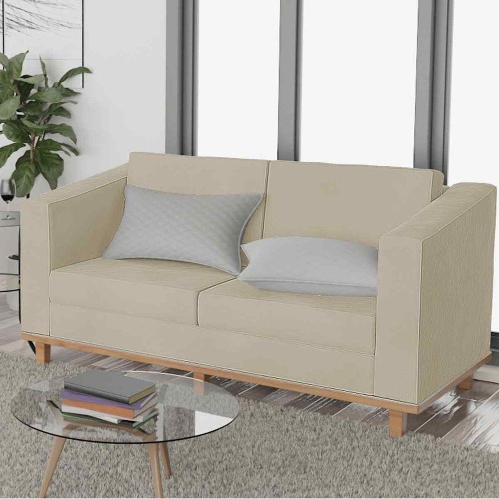 Sofá 2 Lugares Europa Linho Bege - 9