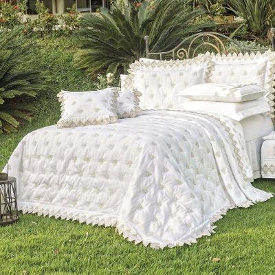 Kit Cobre Leito Sensualle Casal Queen 5 Peças Percal 400 Fios 100% Algodão - Branco