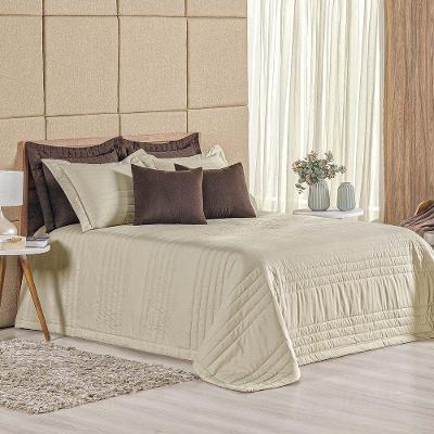 Cobre Leito Eden Queen 3 Peças Hipercal 180 Fios 100% Poliéster - Cáqui