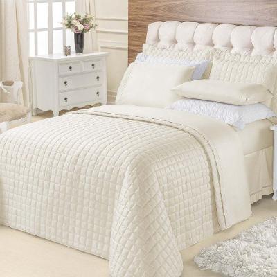 Kit Cobre Leito Top Line Casal Queen 3 Peças 100% Poliéster - Marfim