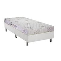 Cama Box Solteiro: Colchão Espuma D33 Luckspuma Supreme Floral + Base CRC Courano White(88x188) - 1