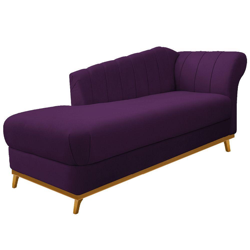 Recamier Vanessa 160cm Lado Esquerdo Suede Roxo Doce Sonho - 1