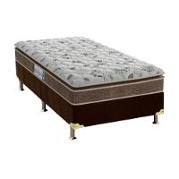 Cama Box Solteiro: Colchão Espuma D45 Probel ProDormir Advanced + Base CRC Suede Brown(88x188) - 1