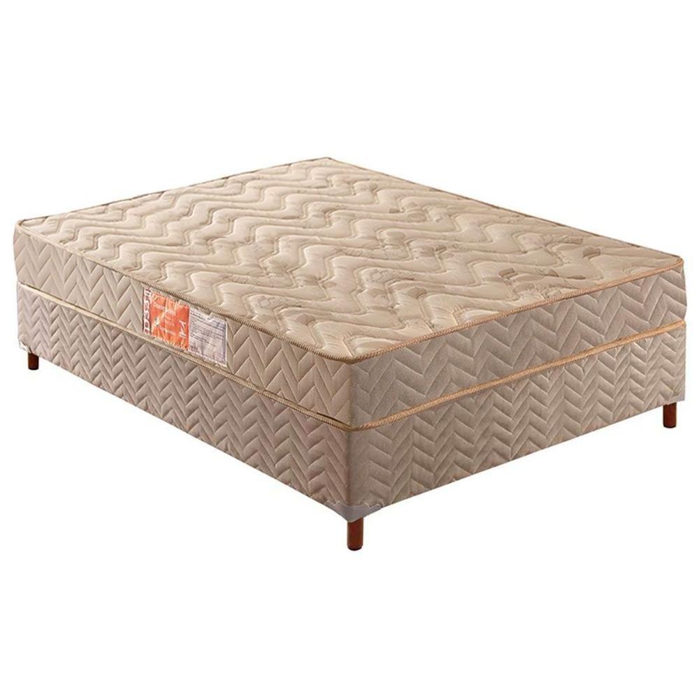Cama Box Casal: Colchão Espuma D33 Paropas Pasquale + Base CRC Rústico Clean(138x188) - 1