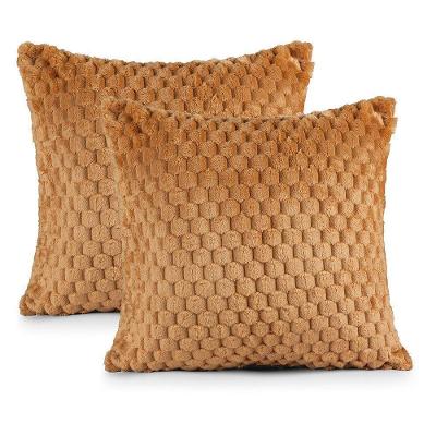 Kit 02 Capas De Almofadas Marshmallow 45cm X 45cm 100% Poliéster - Caramelo