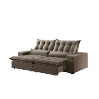 Sofá 2 Lugares Retrátil Venus 2.00m Veludo Cinza Móveis Mix Cinza - 4