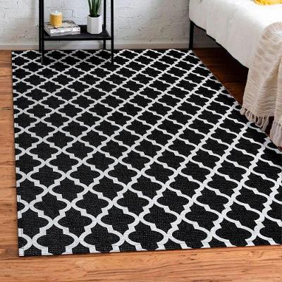 Tapete Em Tecido Jacquard Com Látex 2,00 M X 2,50 M 75% Algodão, 25% Poliéster - Arabesco Preto