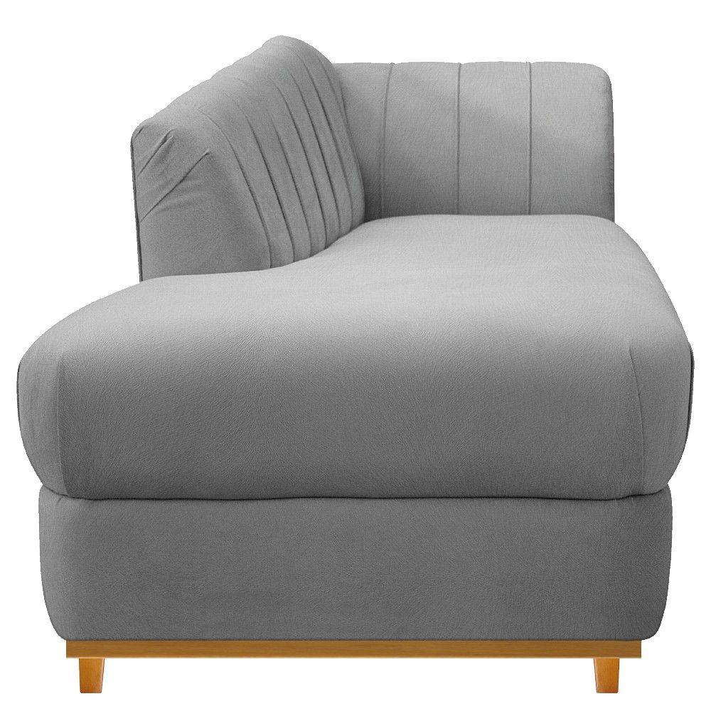 Recamier Vanessa 140cm Lado Esquerdo Suede Cinza Doce Sonho - 4