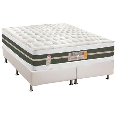 Cama Box Queen: Colchão Molas Castor Bonnel Silver Star Air DF + Base CRC Courano Branco(158x198)