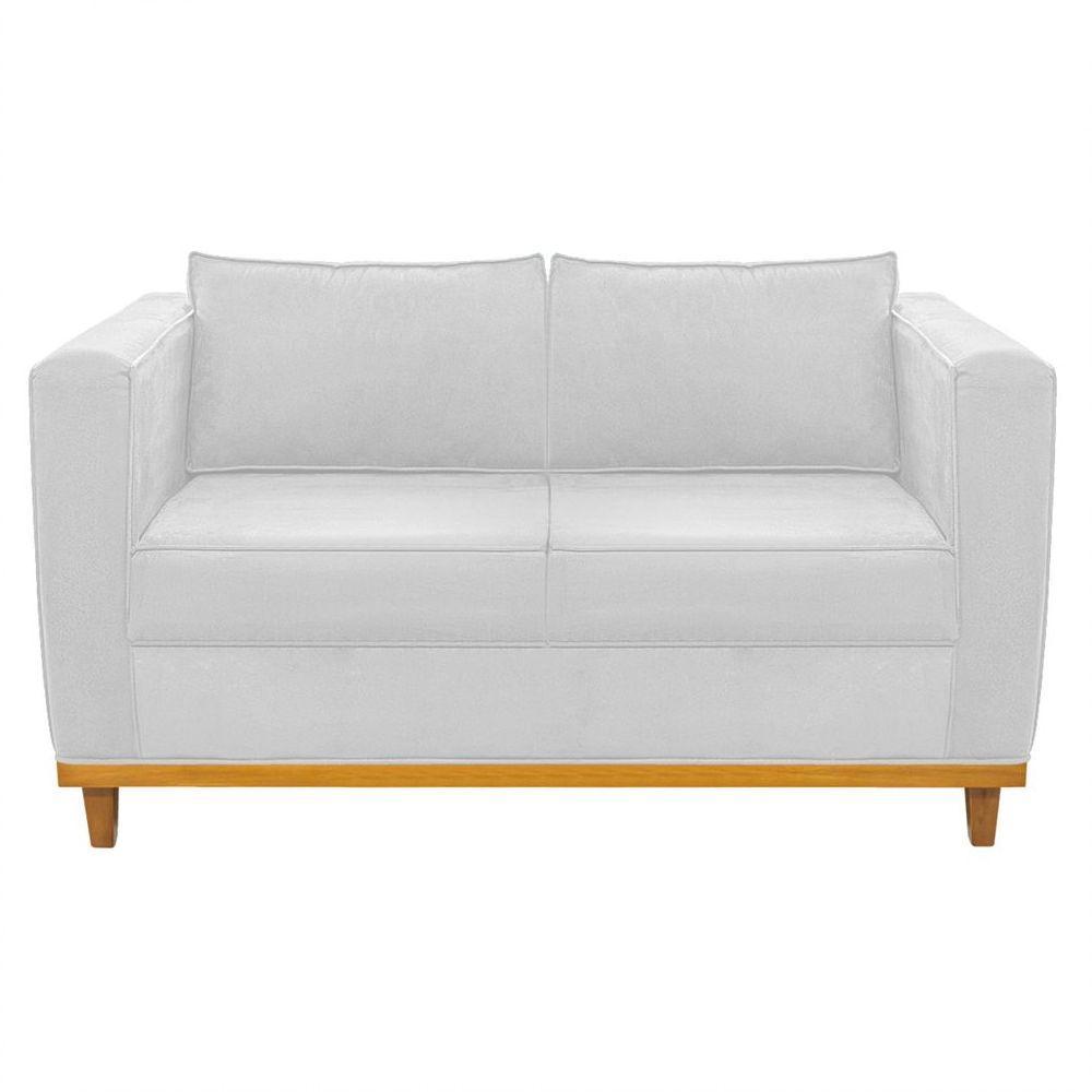 Sofá 2 Lugares Europa Suede Branco - 4