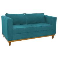 Sofá 2 Lugares Europa Suede Azul Turquesa - 1