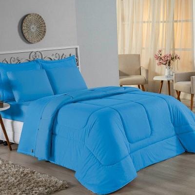 Edredom Queen Nobre 1 Peça Dupla Face 2,20m X 2,40m Malha 100% Algodão - Turquesa