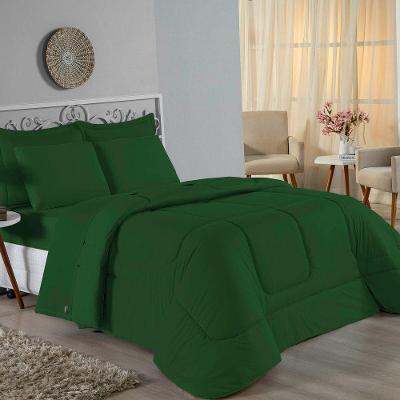 Edredom Queen Nobre 1 Peça Dupla Face 2,20m X 2,40m Malha 100% Algodão - Verde-bandeira