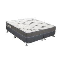 Cama Box Queen: Colchão Espuma Ortobom D33 Light + Base CRC Suede Gray(158x198) - 1