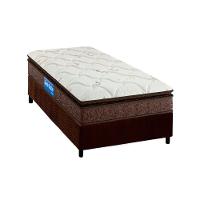 Cama Box Solteiro: Colchão Espuma D33 Probel Guarda Costas Plus + Base CRC Suede Brown(88x188) - 1