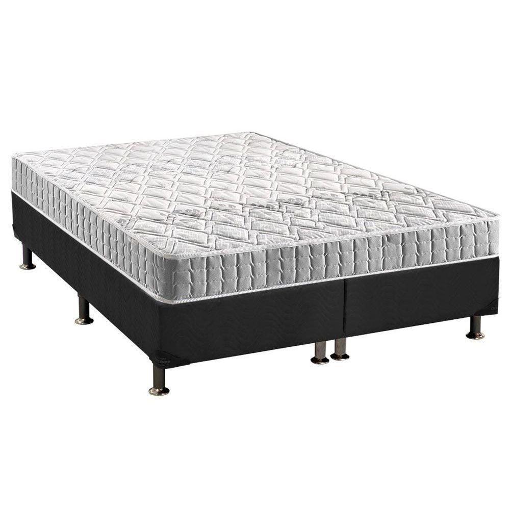 Cama Box Queen: Colchão Espuma D33 Anjos Orthosono + Base CRC Suede Gray(158x198) - 1