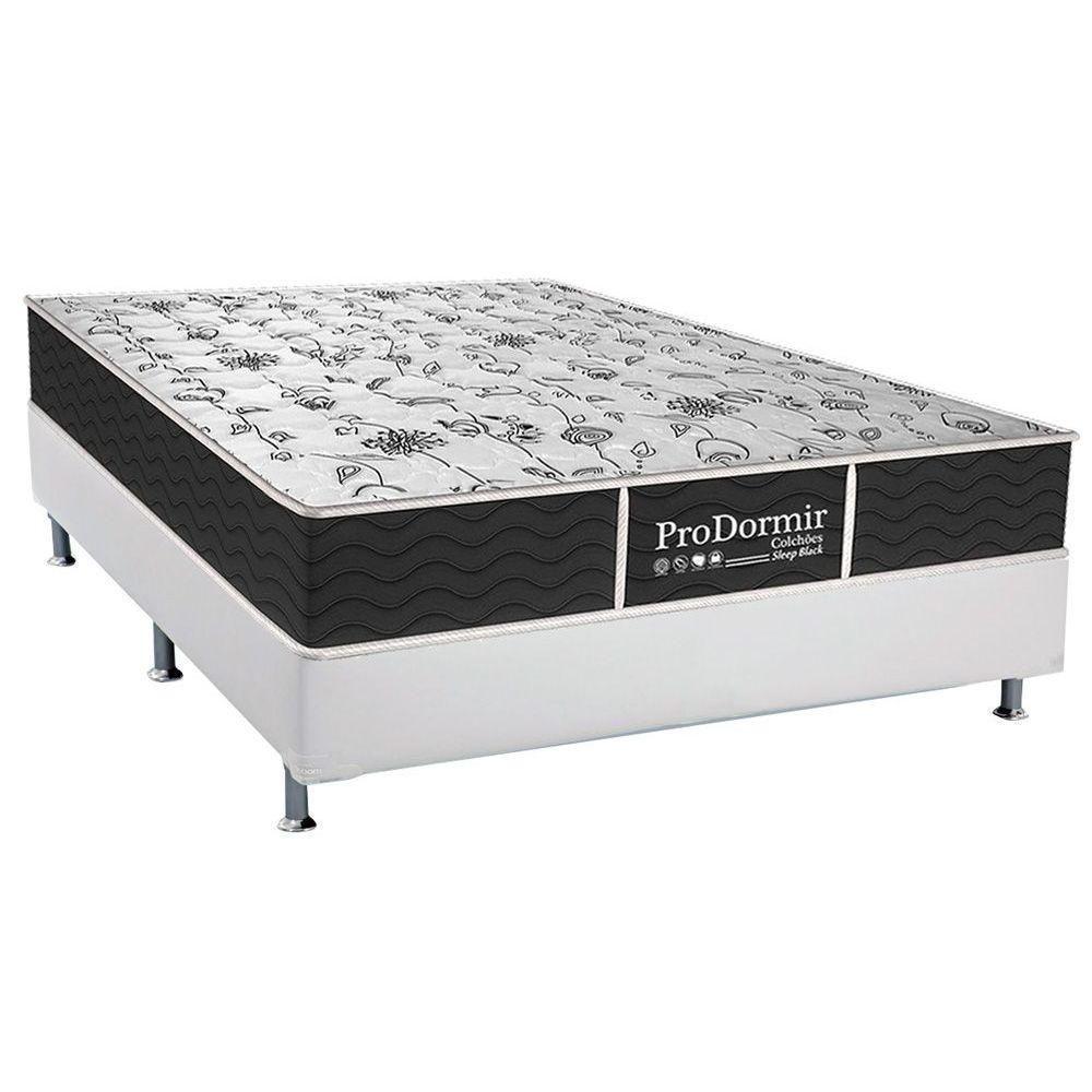 Cama Box Viúva: Colchão Molas Probel Prolastic ProDormir Sleep + Base CRC Courano Branco(128x188) - 1