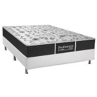 Cama Box Viúva: Colchão Molas Probel Prolastic ProDormir Sleep + Base CRC Courano Branco(128x188) - 1
