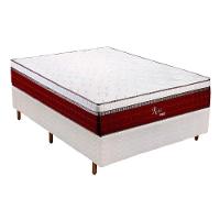 Cama Box Casal: Colchão Molas Polar MasterPocket Ensacadas Rubi + Base CRC Rústico Branco(138x188) - 1