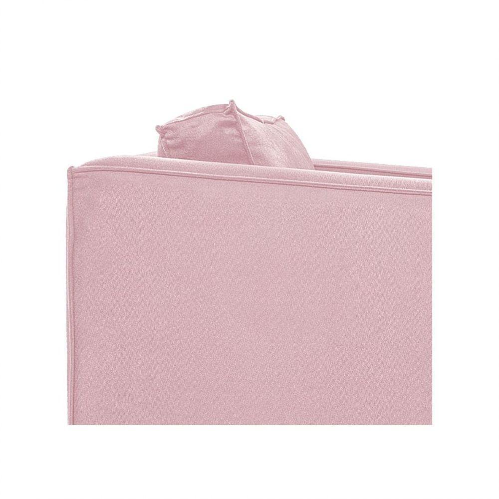 Sofá 2 Lugares Europa Suede Rosa Bebê - 3