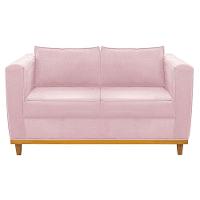Sofá 2 Lugares Europa Suede Rosa Bebê - 7