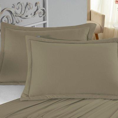 Porta Travesseiro Matelado Nobre 2 Peças Malha 100% Algodão - Avelã