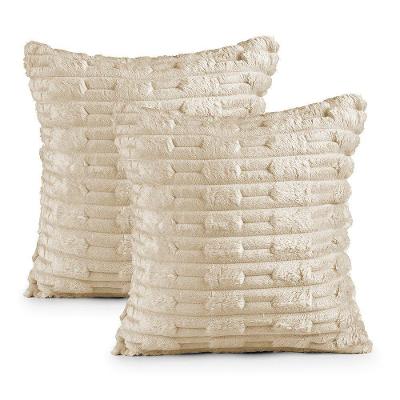 Kit 02 Capas De Almofadas Polar 45cm X 45cm 100% Poliéster - Almond