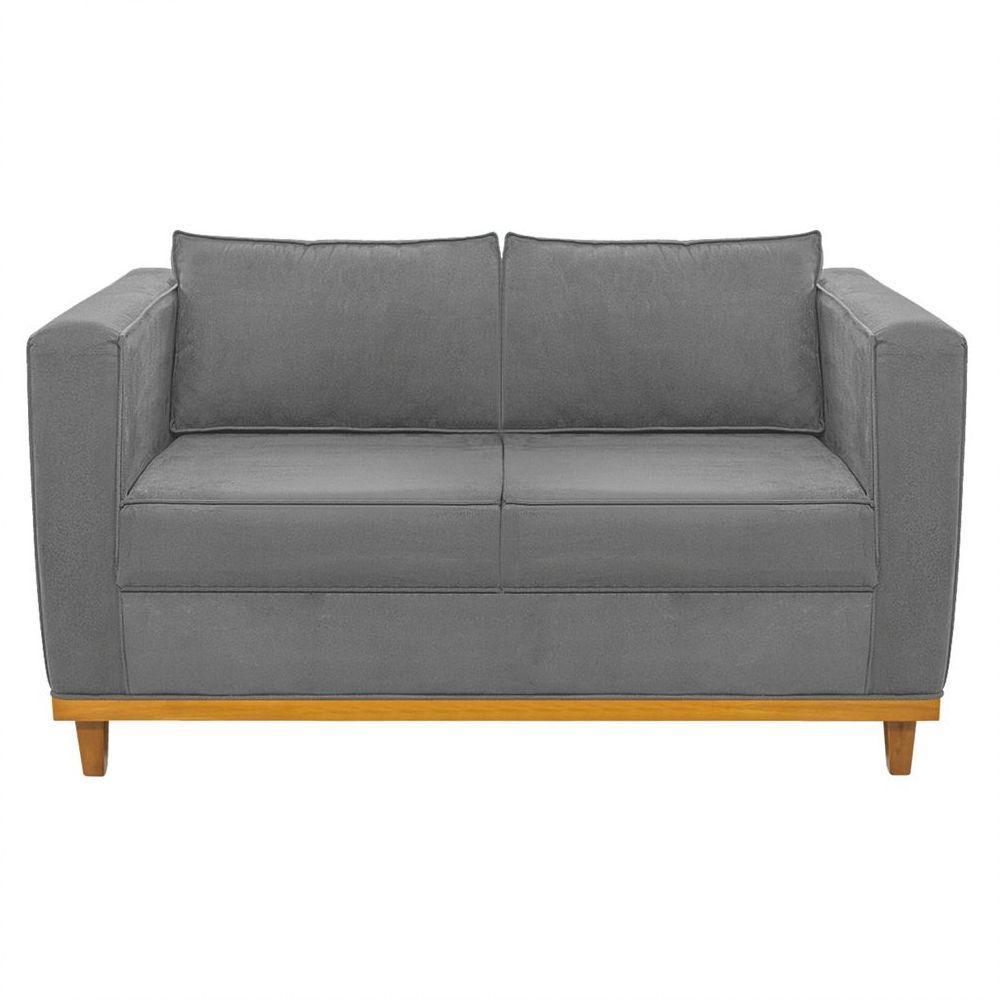 Sofá 2 Lugares Europa Suede Cinza - 5