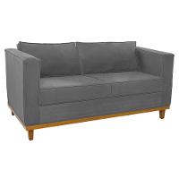 Sofá 2 Lugares Europa Suede Cinza - 1