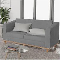 Sofá 2 Lugares Europa Suede Cinza - 6