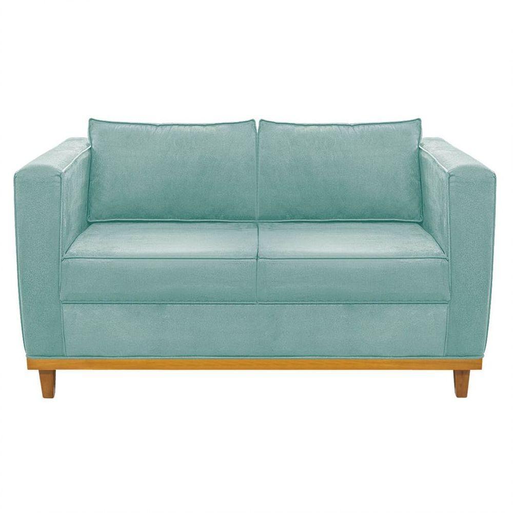 Sofá 2 Lugares Europa Suede Azul Tiffany - 10