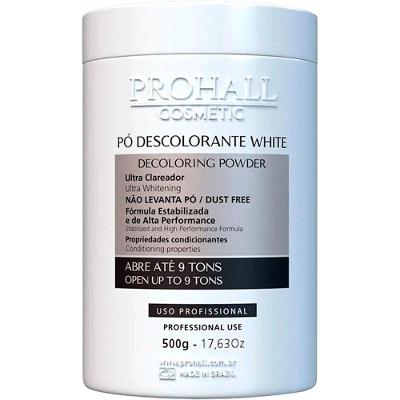 Prohall - Pó Descolorante Branco White Ultra Clareador Abre Até 9 Tons 500g