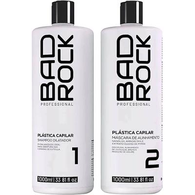 Bad Rock Plástica Capilar - Kit Escova Progressiva Orgânica Nanotecnologia 2x 1l